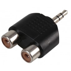 Twin RCA Phono Socket to Stereo 3.5mm Jack Plug Converter / Adaptor 